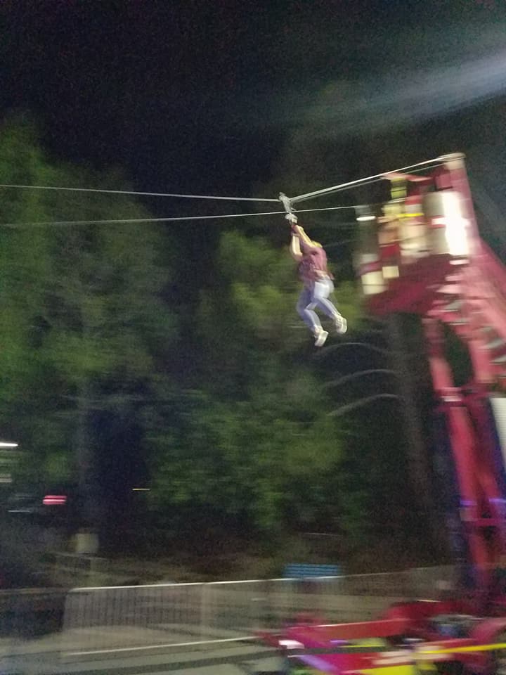 on the zip line