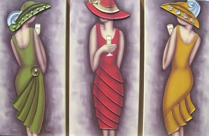 Cocktail party triptych