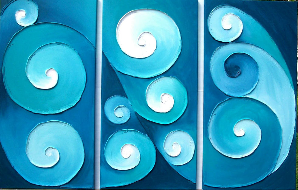 Blue waves triptych
