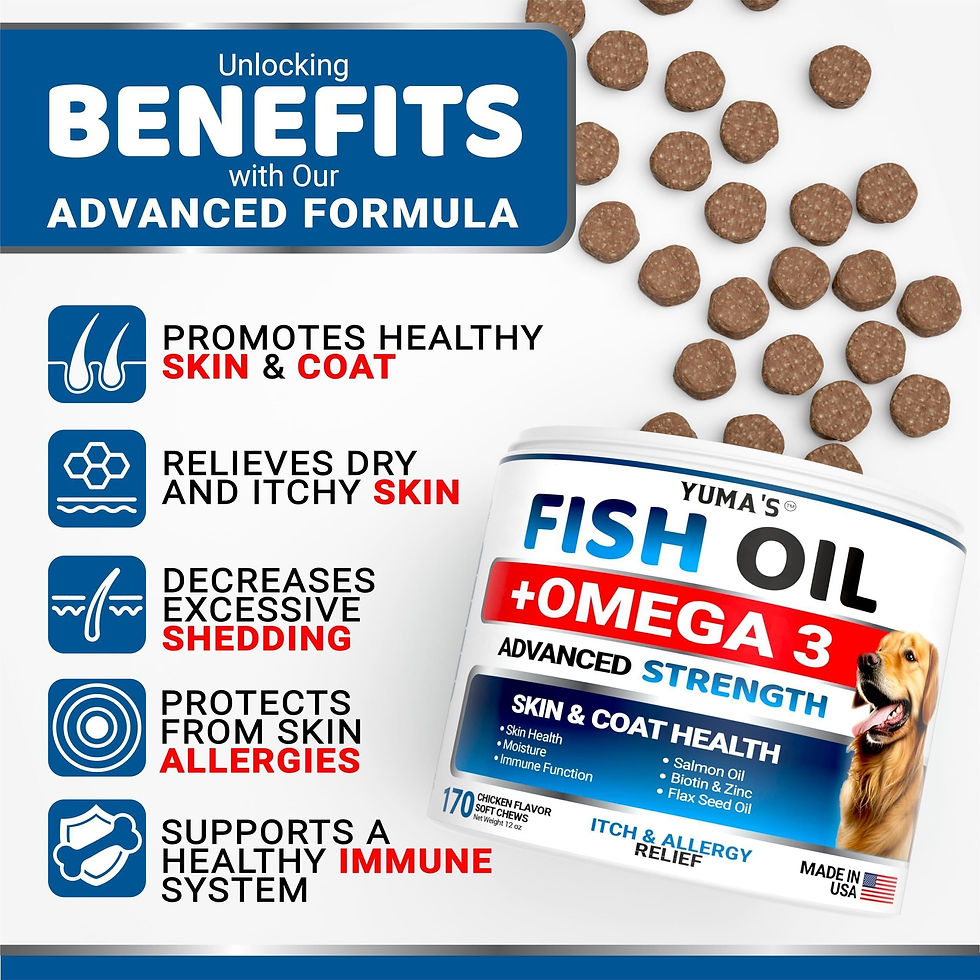 Thumbnail: Omega 3 Fish Oil for Dogs 170 Chews Skin and Coat Supplement 170 Chews