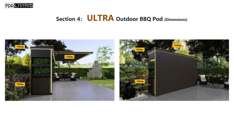 Section 4: ULTRA Outdoor BBQ Pod (Dimensionen) Outdoork im Garten Katalog