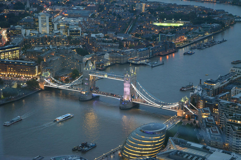 London Bridge and the River Thames at night
