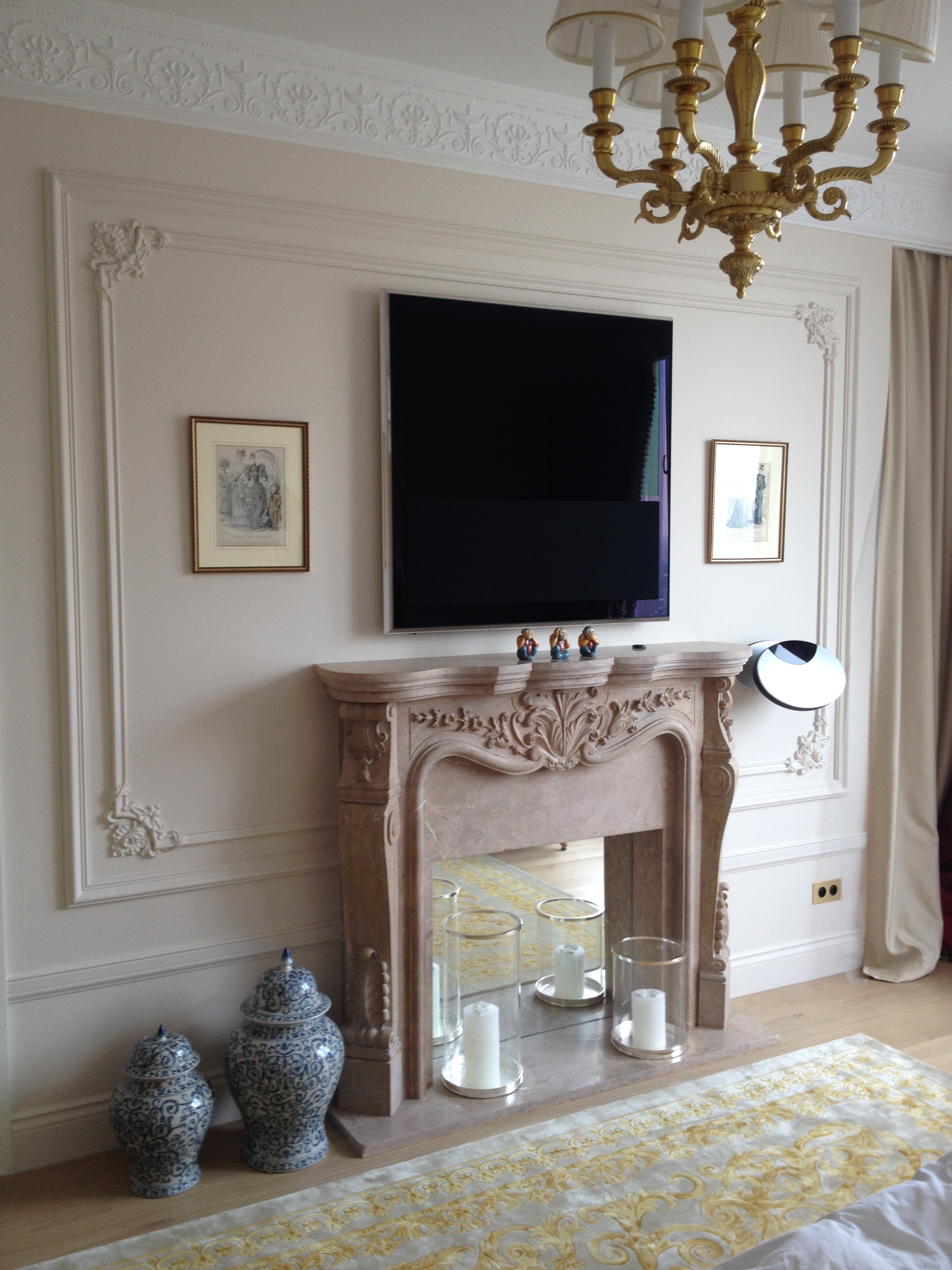 Master bedroom fireplace details