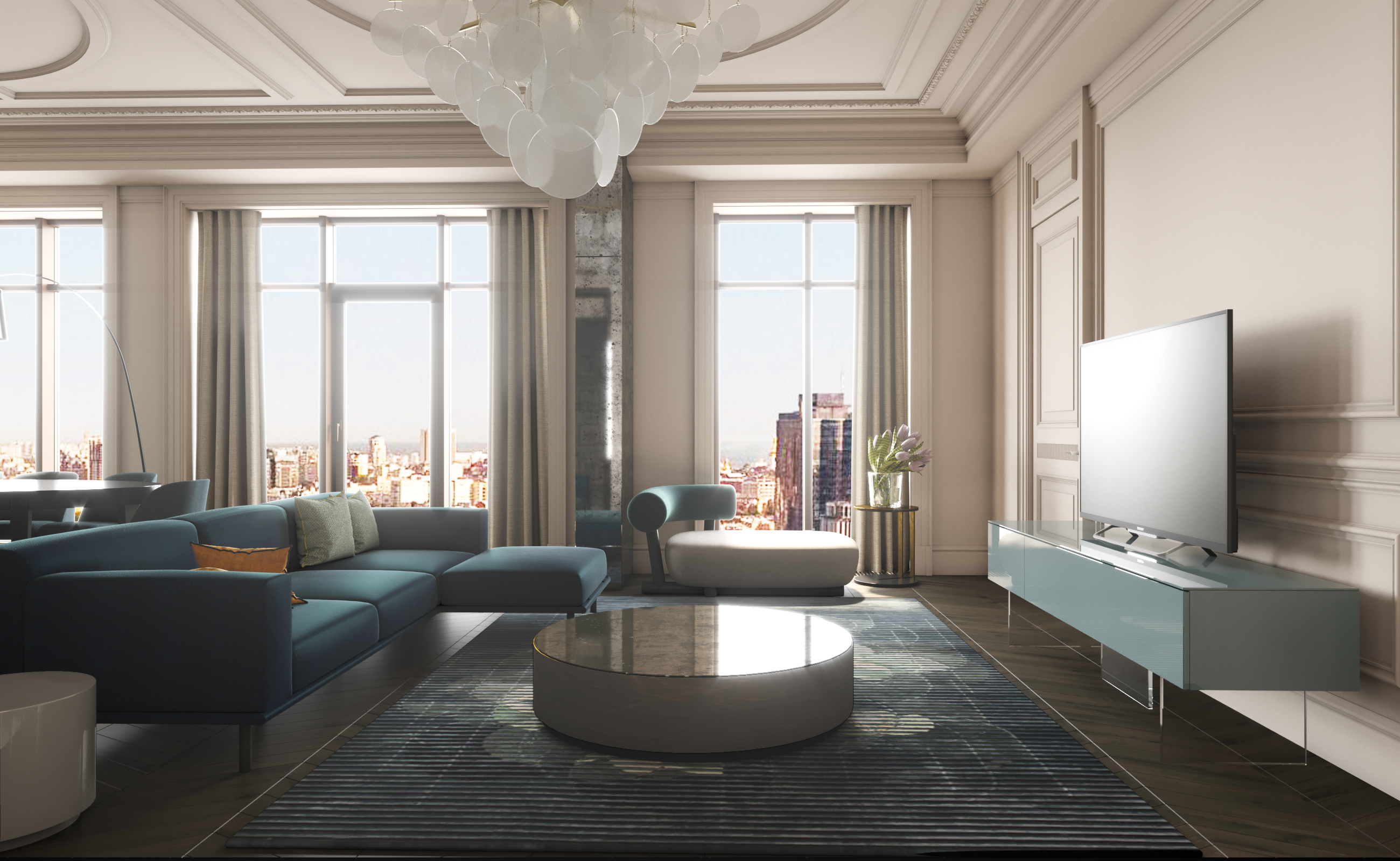 All-white parisian panorama apart