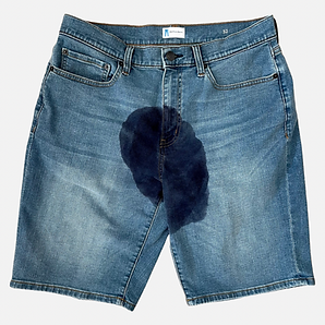 Wet Pants Denim men's jean shorts product photo