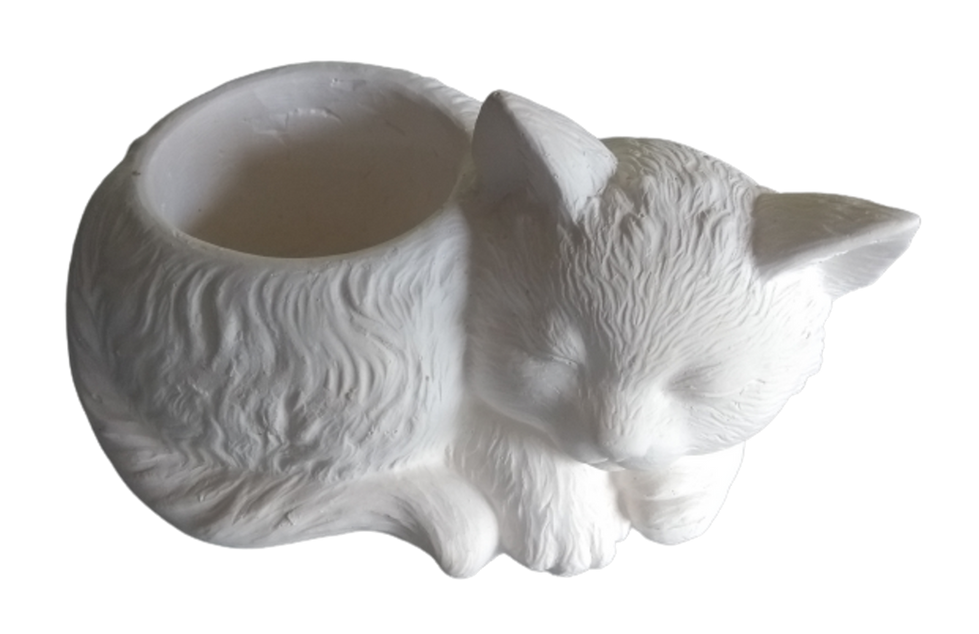 GATO YESO DORMILON PORTAVELAS DULCEROS