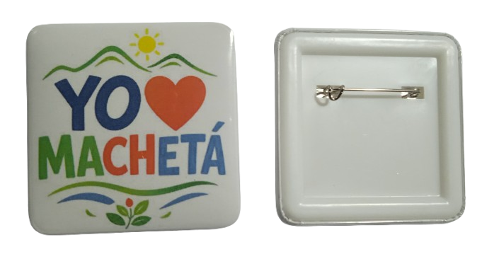 Pines Cuadrados Personalizados 5 x 5 cm – Machetá, Cundinamarca