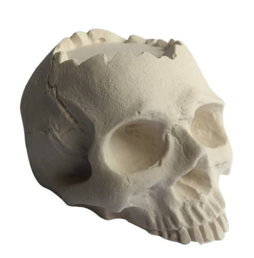 CALAVERA YESO HALLOWEEN PORTAVELAS