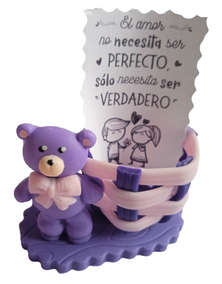 Dulceros en Porcelanicrón Personalizados - Canasto y Osito,  amor y amistad detalles sorpresas recordatorios