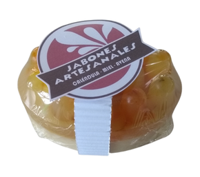 🌼🍯 Jabón Natural de Caléndula, Miel y Avena – Con Forma de Masajeador Relajante 🍯🌼