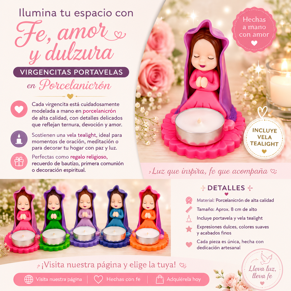 VIRGENCITAS PORTAVELAS PORCELANICRON