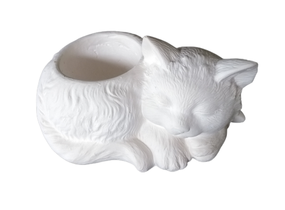 GATO YESO DORMILON PORTAVELAS DULCEROS