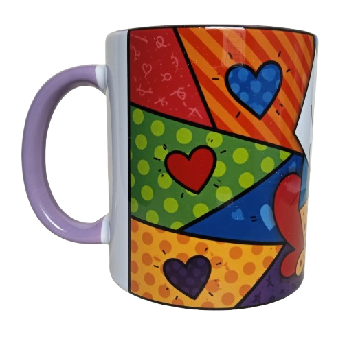 Mug de 11 oz – Gato Estilo Britto | Interior de Color