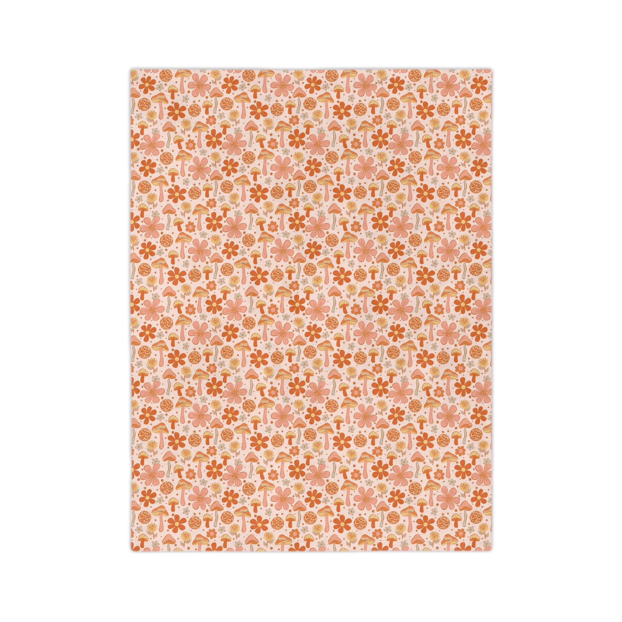 Retro Mushroom Flower Velveteen Microfiber Blanket