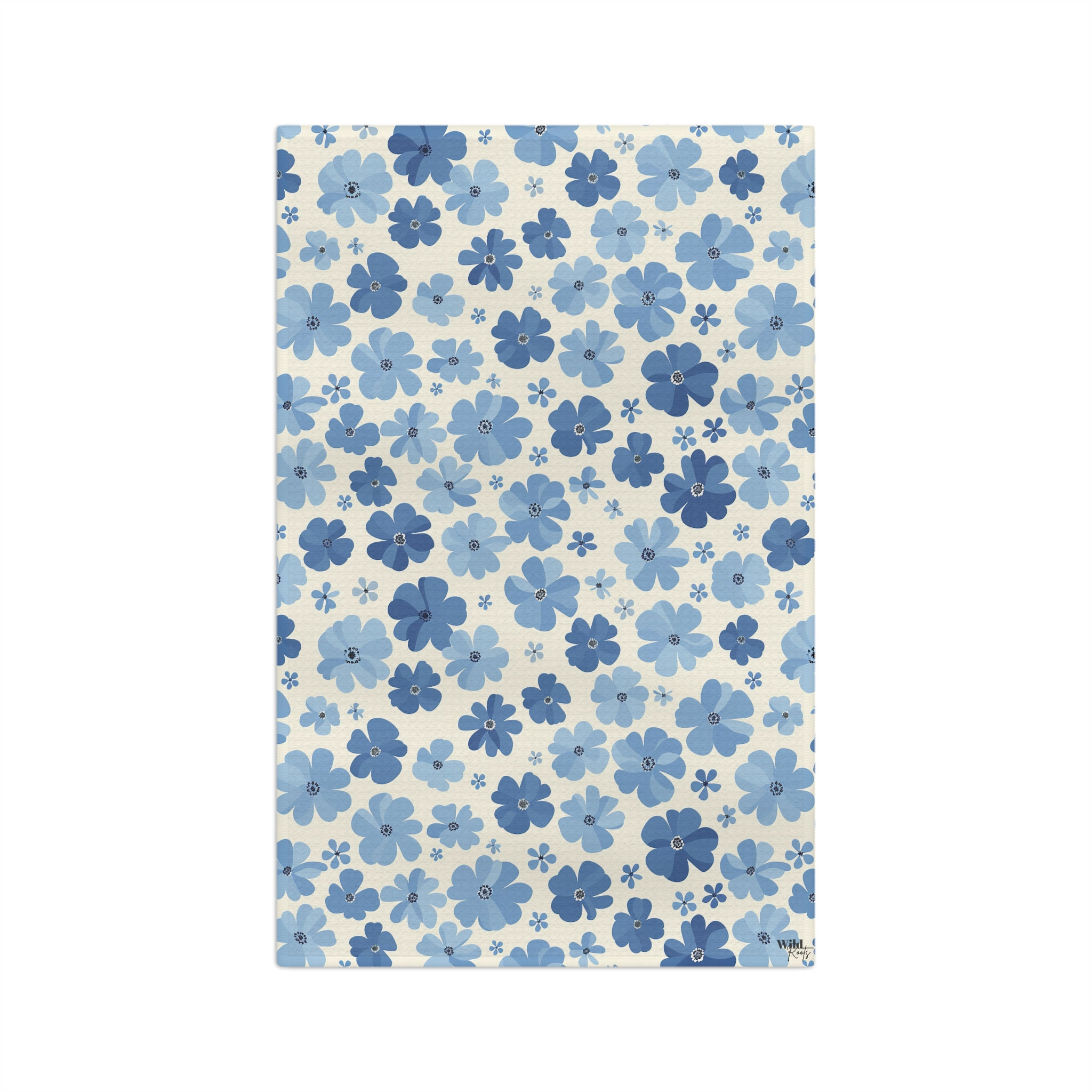 Blue Floral Microfiber Tea Towel
