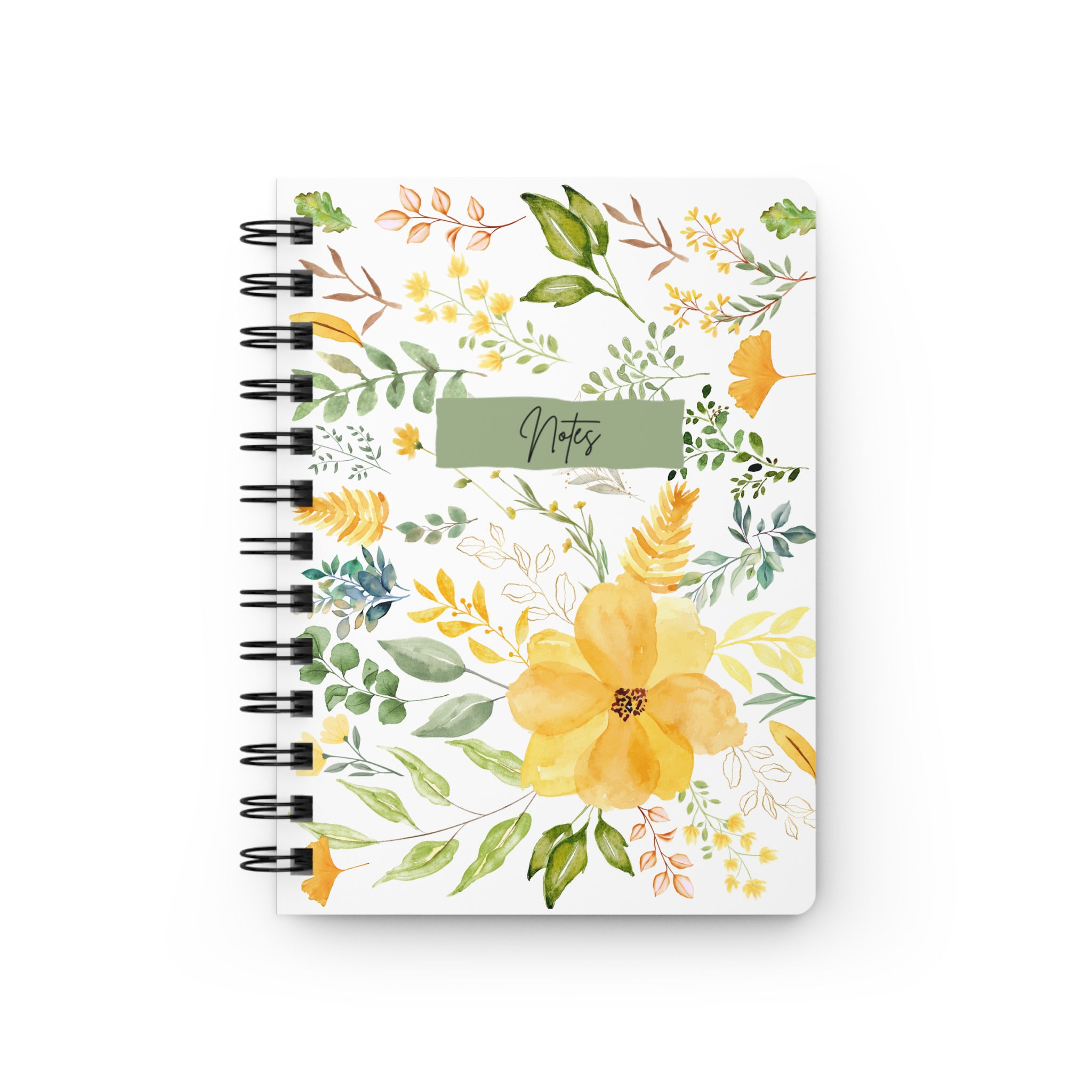 Watercolor Flower Spiral Bound Notes Journal
