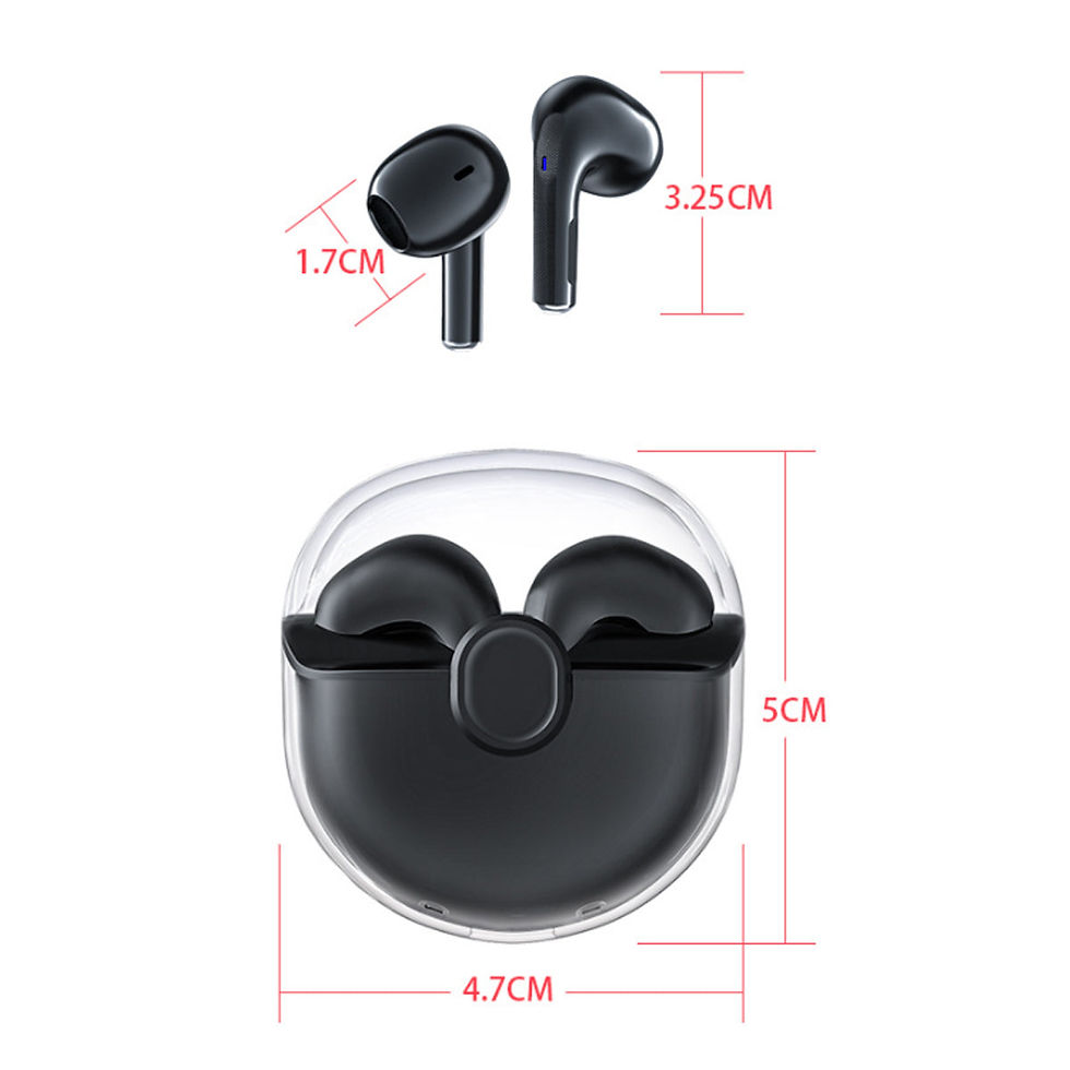 Thumbnail: Clear Case Bluetooth Earbuds with Charging Box