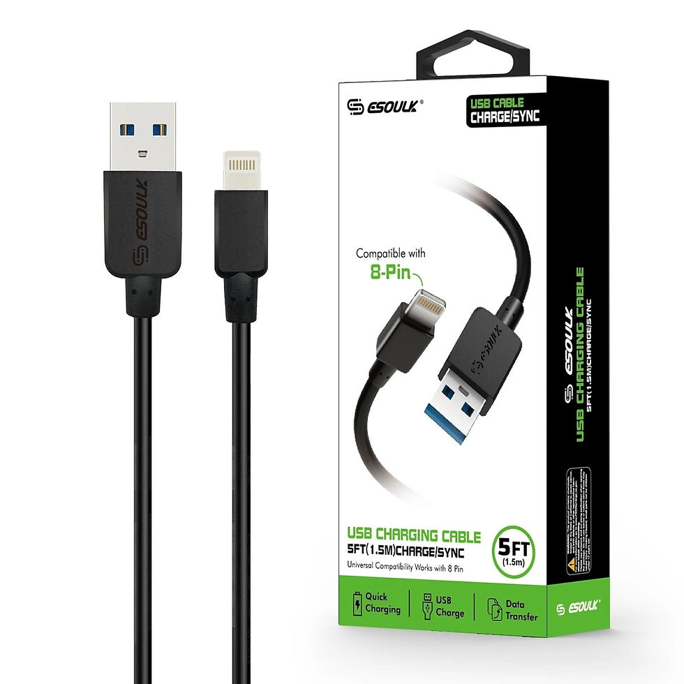 Thumbnail: Esoulk 5FT Fast Charging USB Cable for iPhone (Lightning 8-Pin)