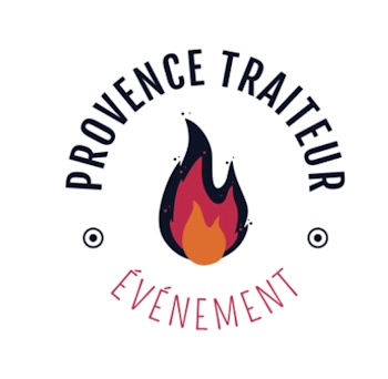 Logo de Provence Traiteur Événement mettant en avant une flamme stylisée, symbolisant passion et dynamisme.