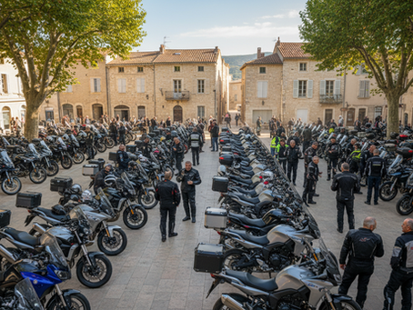 Manosque 500 motards et une fête conviviale autour de lagneau et de la passion Goldwing
