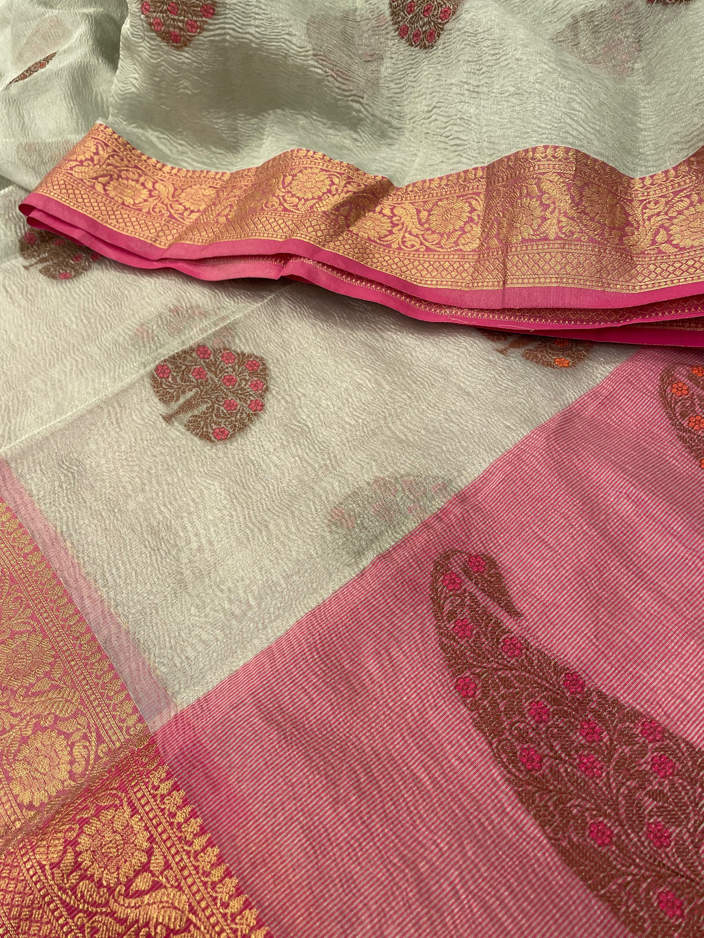 Crushed Chiffon with contrast border 