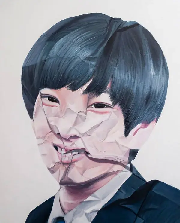 大西晃生《paper craft (human) #13》
2021
acrylic on canvas
652×530×63mm