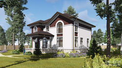 Проект загородного дома с террасой