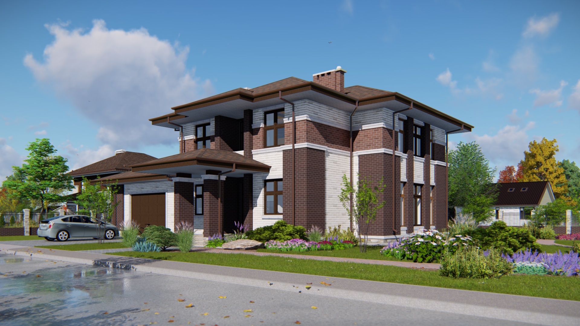 Проект дома в стиле райта 200 250 метров