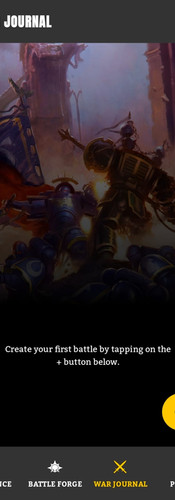 The Journal view for the Warhammer 40K app