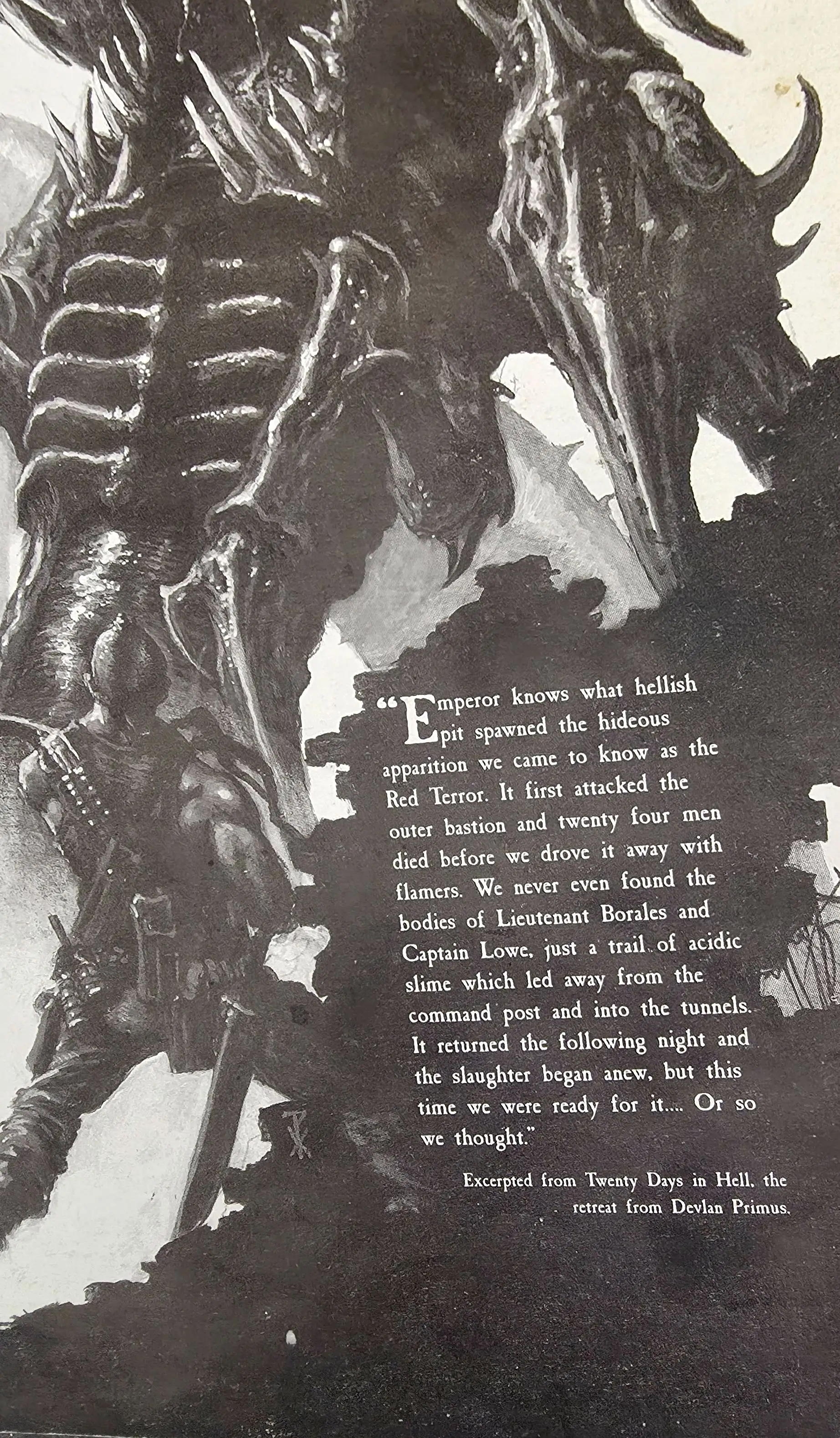 An short sci-fi passage that describes the menace represented by the alien menace known as the Red Terror