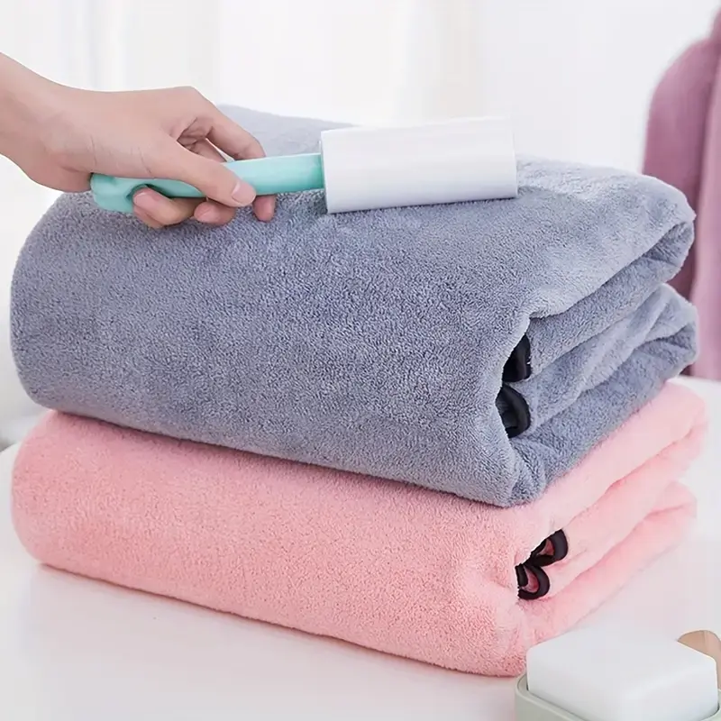 Thumbnail: Thick Coral Fleece Absorbent Blanket and Beach Towel