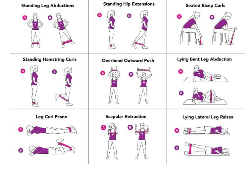 Miniatura: Gym Fitness Resistance Bands for Yoga Stretch Pull Up Assist Bands