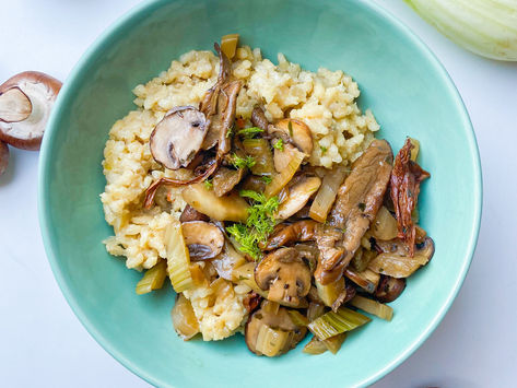 cremiges Risotto mit Pilzen (vegan)