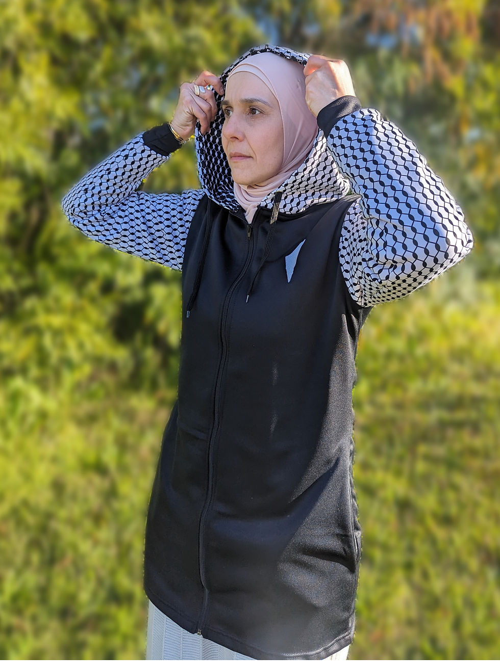 Thumbnail: Long Keffiyeh Zip Hoodie