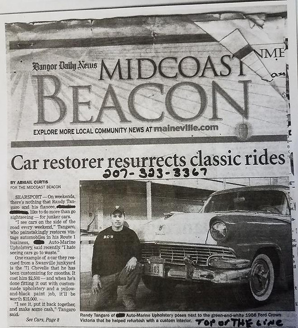 Top of the Line Upholstery Newspaper Article