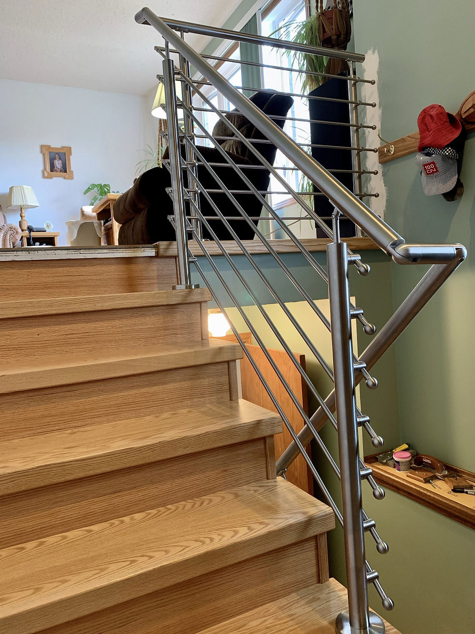 stainless steel horizontal rod railing Regina home