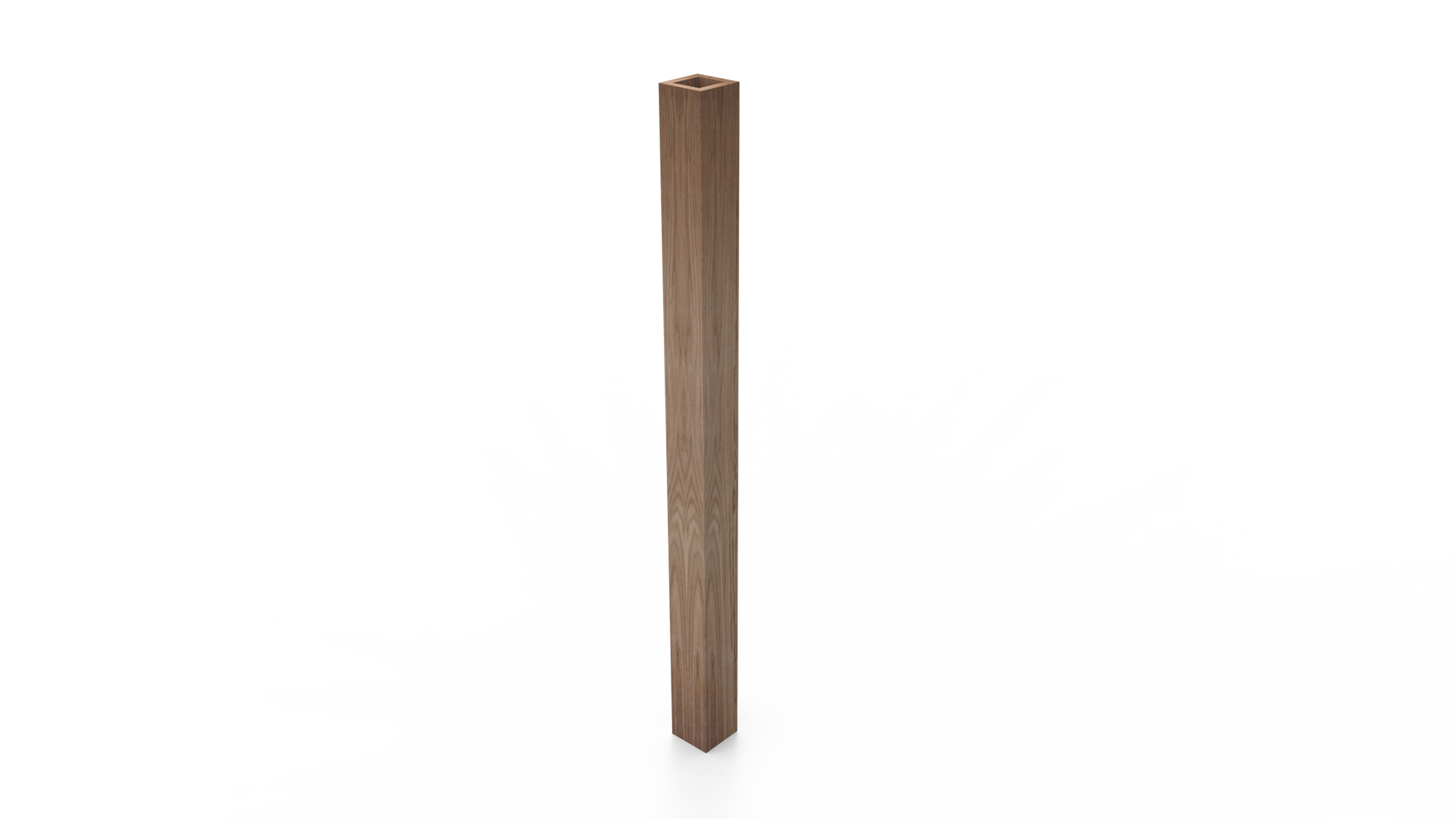 Walnut 4.5" Hollow Square Blank Post - has a dark purple tint to the wood