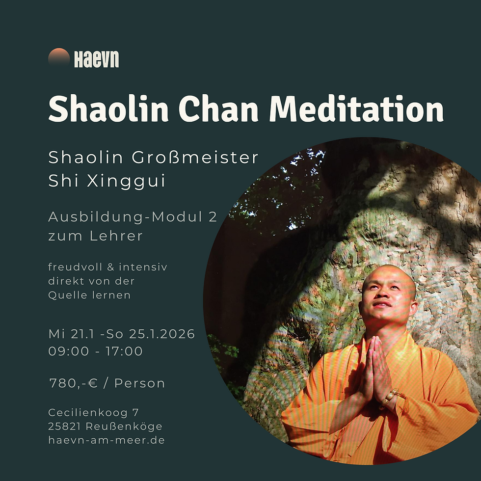 Shaolin Meditations-Fortbildung II - 5 Tage von Do 21. bis So 25. Januar 2026