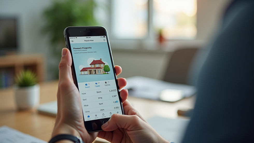 Close-up view of a smartphone displaying a property management app