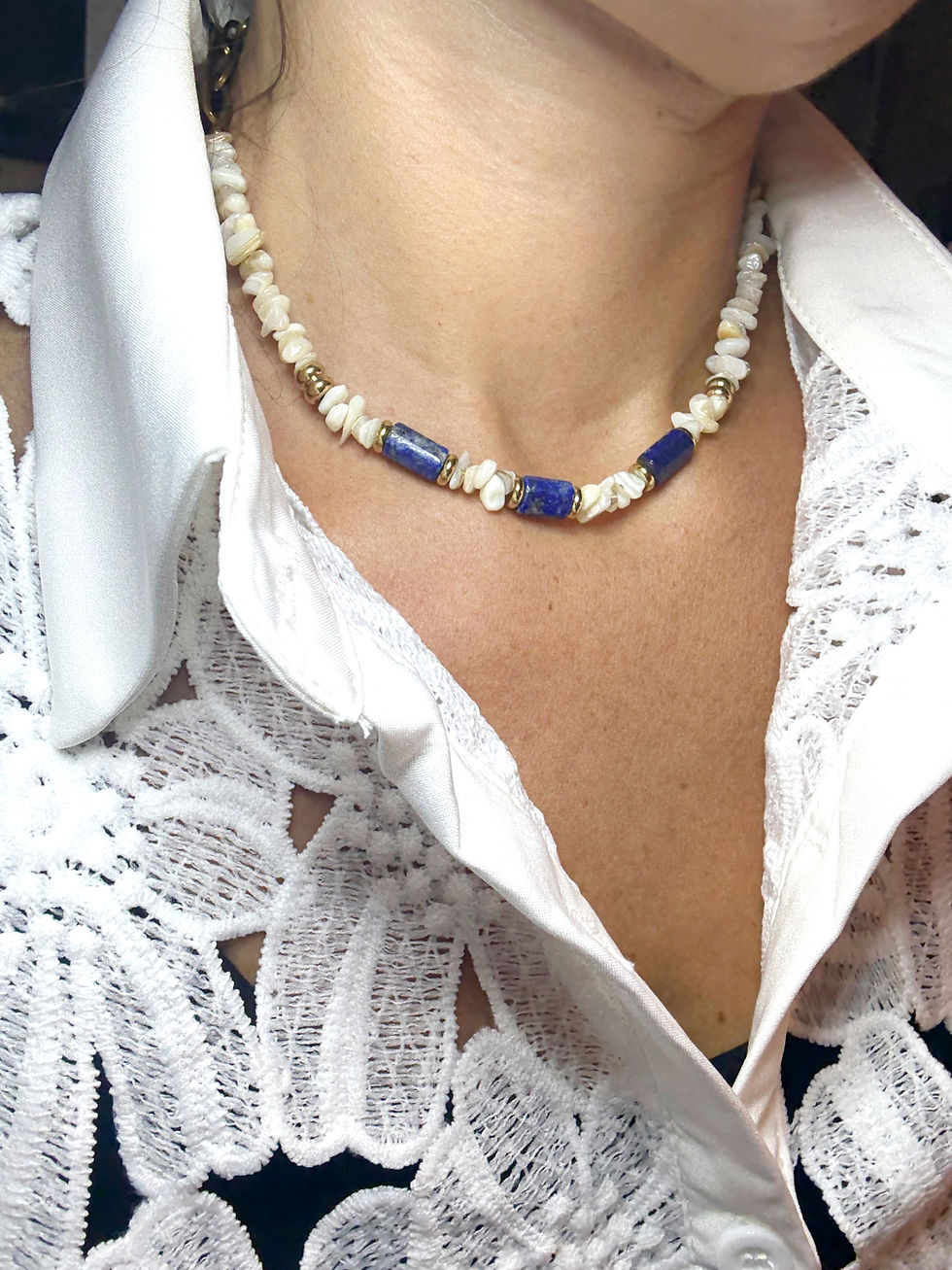 Thumbnail: Collier AOKAI – Mer bleue. Lapis lazuli