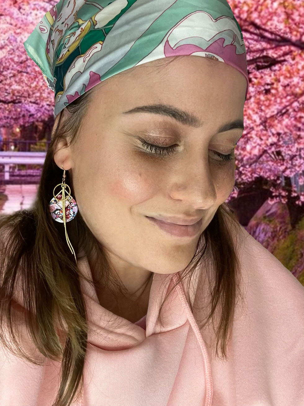 Miniature :  Boucles d'Oreilles Matsuri neige pétillante . Plaqué Or