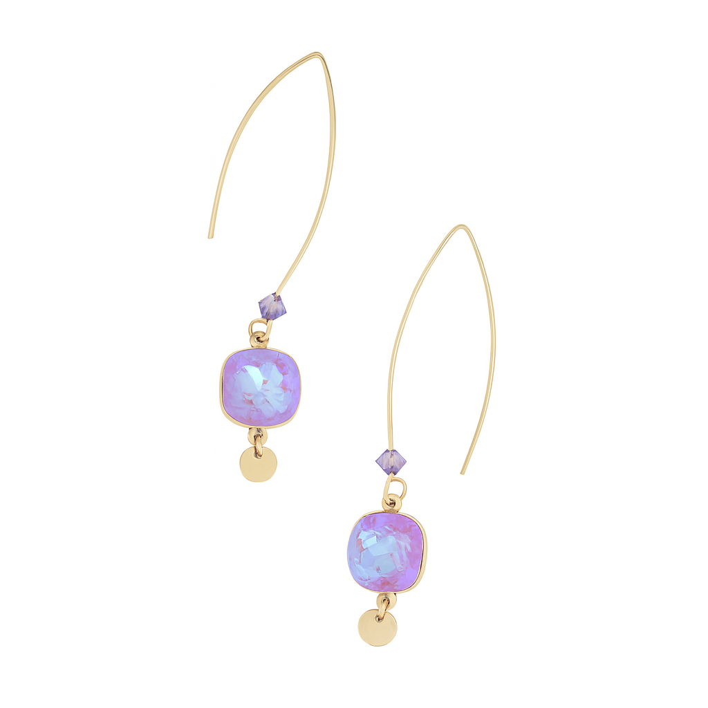 Boucles d’oreilles Sayu. Cristaux taillés