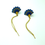 Thumbnail: Boucles d'Oreilles Paon - Blue Yaminako. Puces inoxydable