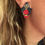 Miniatura: Boucles d'Oreilles couronne Kanmuri 草冠 papier japonais/cuir