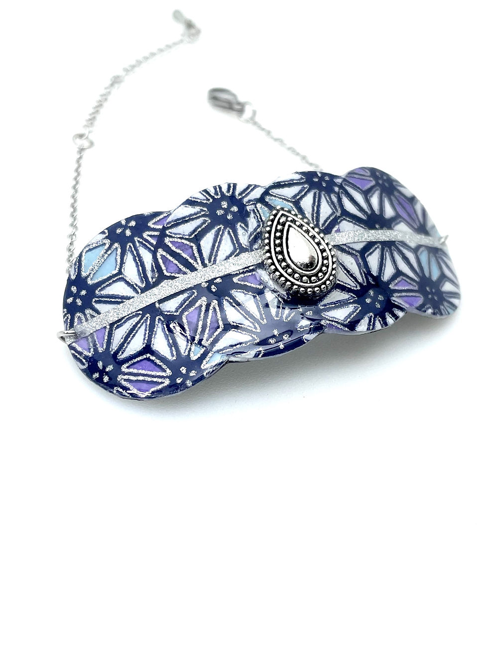 Miniaturbild: Bracelet estampe Japonaise Hanko Kanoko. Chaine en acier inoxydable