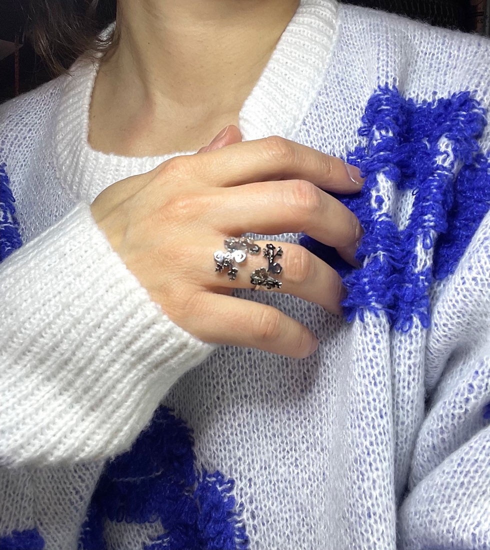 Miniatura: Bague collection LEGENDE : Rêves de Sakura argentée. Design Atelier LeksArt