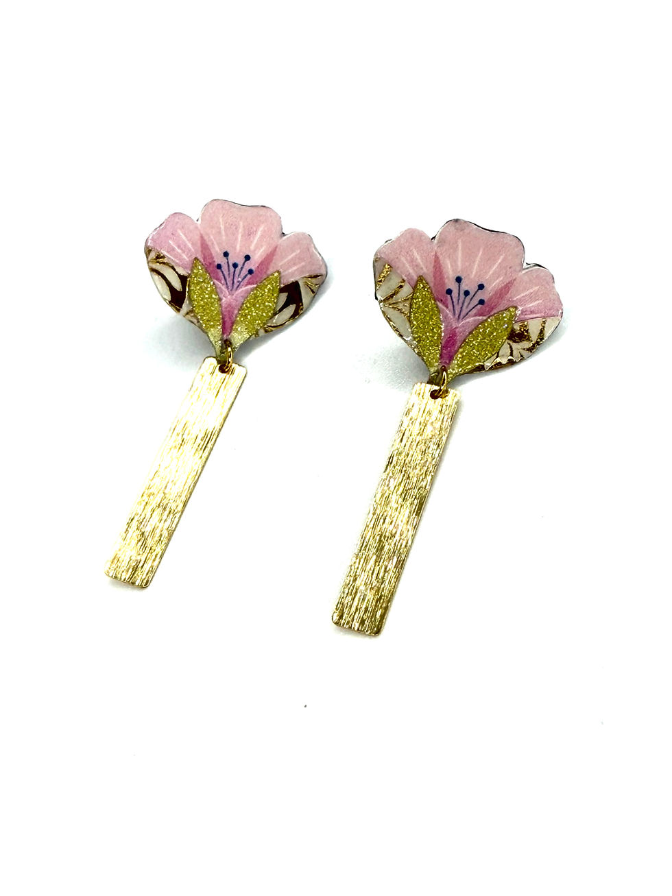 Miniatura: Boucles d'oreilles Rosée d'Or – Fleur éclose