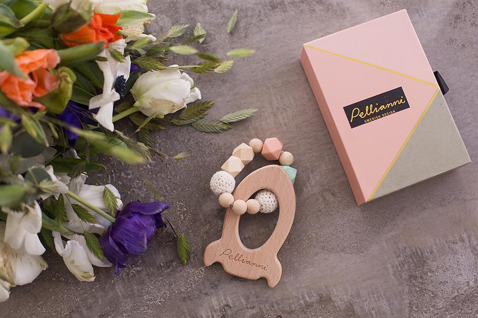 Miniature : Pellianni: ANNEAU de DENTITION hêtre et érable non traités silicone