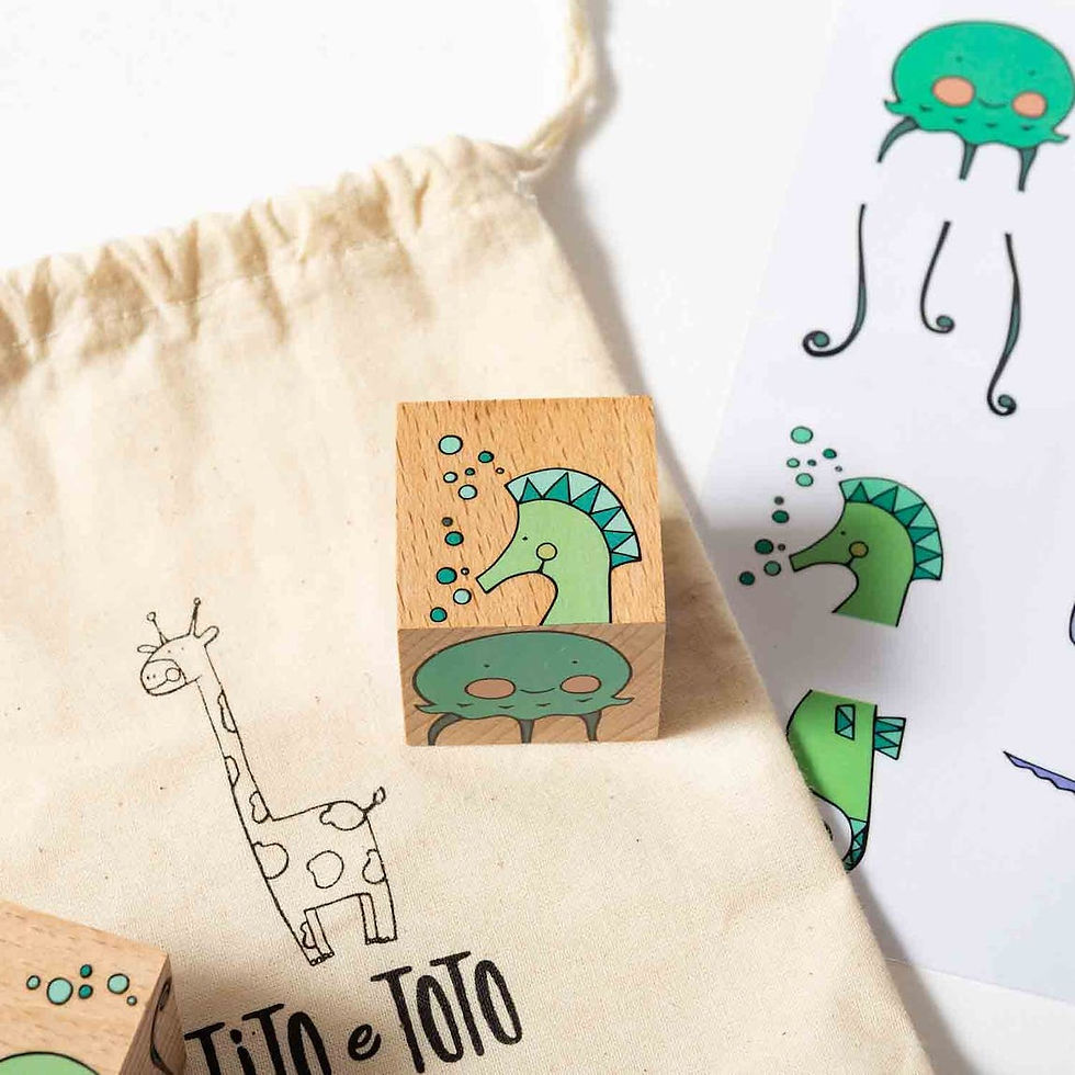 Miniature : Cubes puzzle Animaux de la mer Tito e Toto