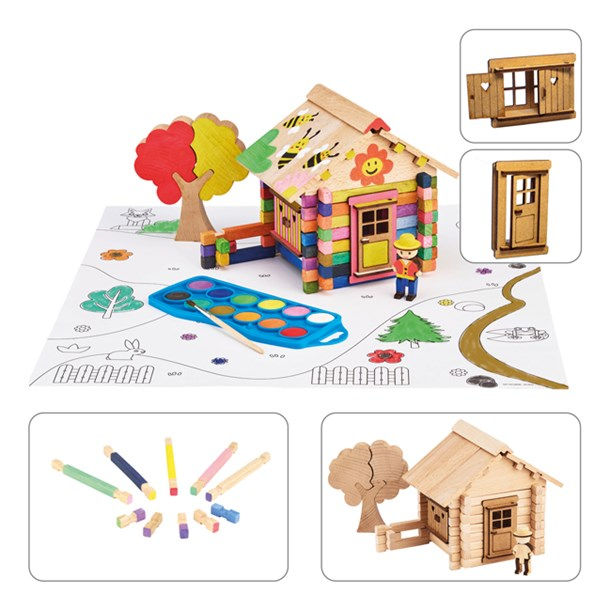 Miniature : Chalet à peindre - 85 pièces Jeujura